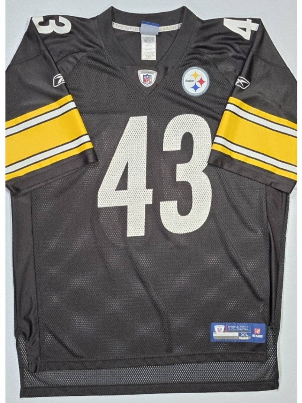 Pittsburgh Steelers NFL Troy Polamalu #43 Black Reebok Football Jersey Men's XL
